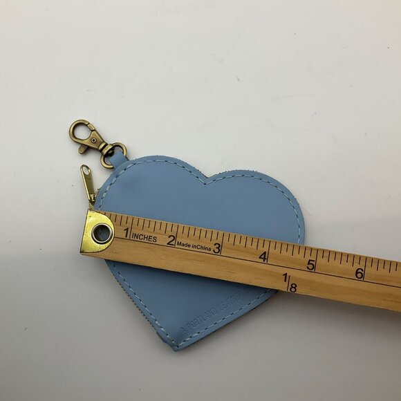 Portland Leather Goods Heart Light Baby Blue Bag Charm Leather Coin Pouch - Picture 8 of 11
